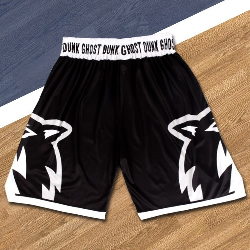 Printed shorts for sports running and fitness training
